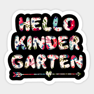 Floral Hello Kindergarten team teacher student back to school Sticker